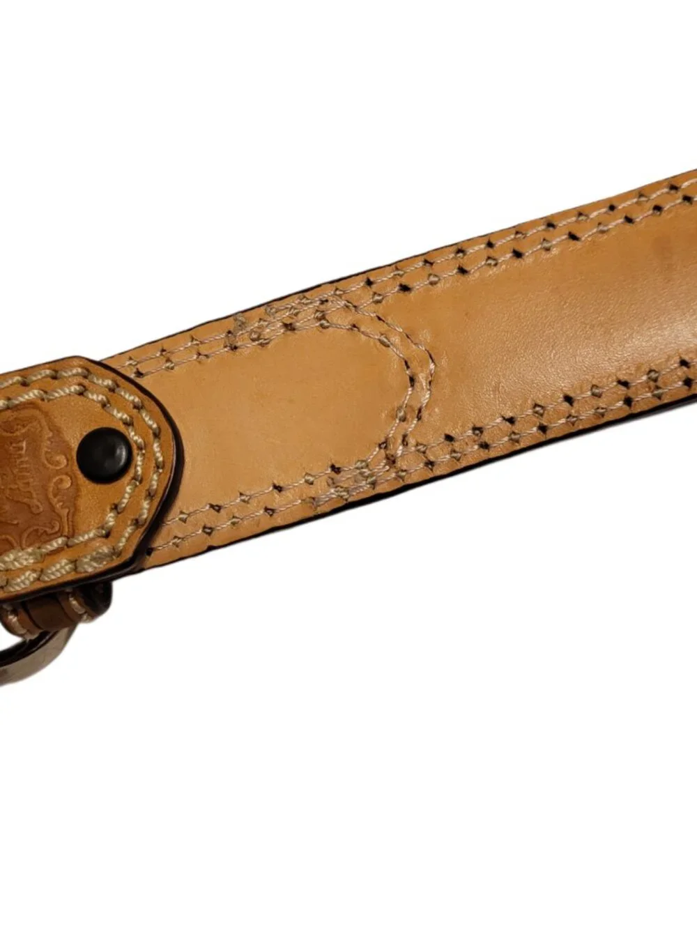 Tony Lama Double Stitch Leather Belt 1 3/8